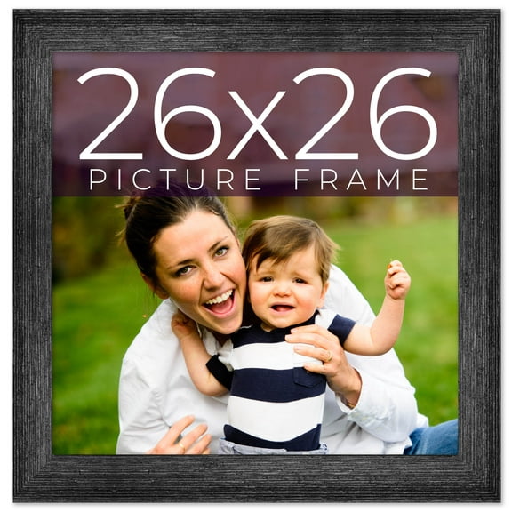 26x26 Frame Black Real Wood Picture Frame Width 1.5 inches | Interior Frame Depth 0.5 inches | Barn