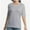 Gray, variant on Women's Short Sleeve V Neck Casual Basic Solid Color Pullover Lightweight Soft Knit T-Shirt Tops