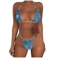 thumbnail image 2 of ylioge Women Bikini Swimsuits Trendy Rhinestones Two Piece Bathing Suits Ladies Shiny Solid Adjustable Party Beach Swimwear Swimsuit, 2 of 5