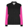 thumbnail image 2 of Kaemgyyd Coats for Women Lightweight Button down Long Sleeve Outerwear Fashion Color Block Crew Neck Jacket with Pockets, 2 of 4