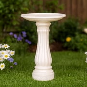 Union Products 17 Round Bird Bath, Outdoor Lawn and Garden Accessories, White