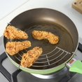 thumbnail image 3 of ENJOYW 24/26/28/30cm Stainless Steel Semi-circular Frying Pan Oil Drain Rack Shelf Frying Pan Rack, 3 of 7