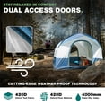 thumbnail image 4 of NEH Universal SUV Camping Tent - Up to 8-Person Sleeping Capacity, Includes Rainfly and Storage Bag - Car Tent, Tailgate Tent, Glamping Tent - 8'W x 8'L x 7.2'H Gray and Blue, 4 of 7