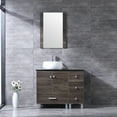 thumbnail image 2 of Wonline 36" Bathroom Vanity White Round Ceramic Sink w/Mirror Modern Wood Cabinet Combo, 2 of 9