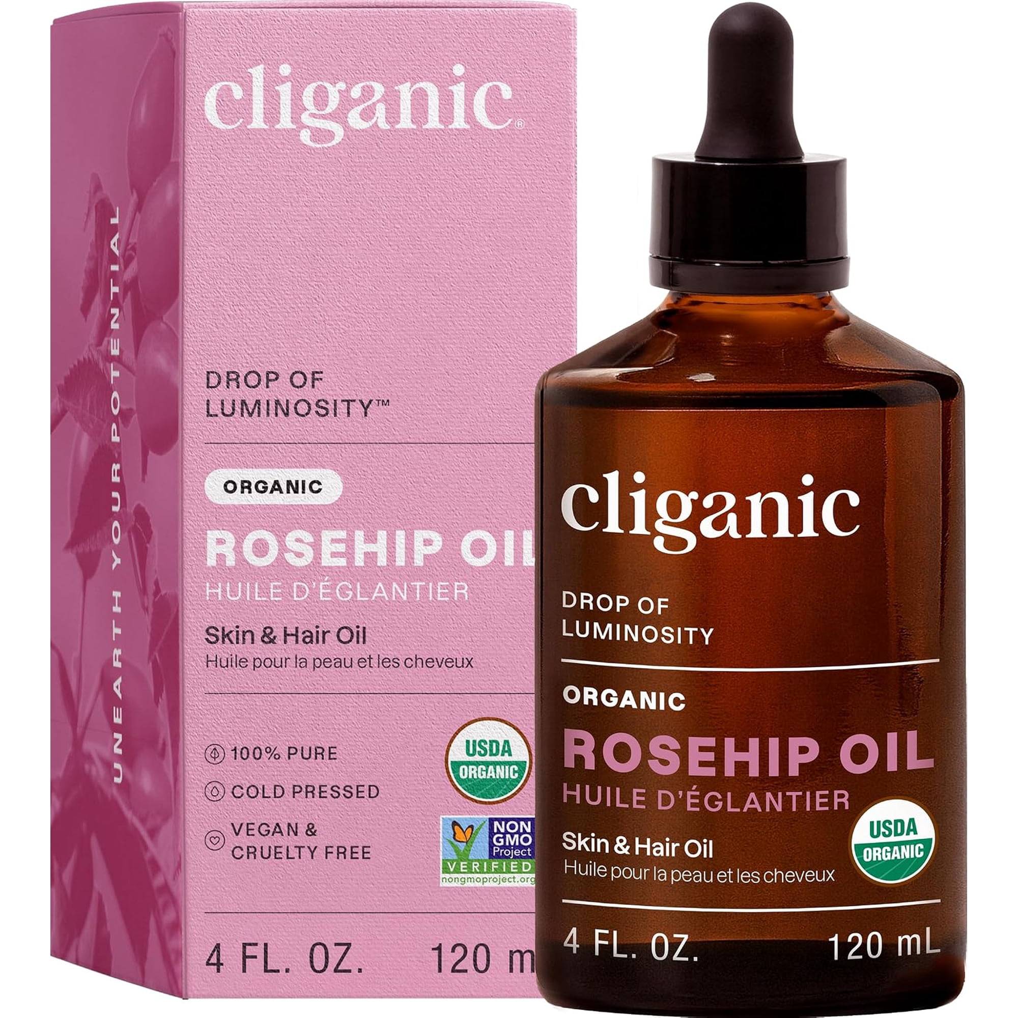 (Pack of 4) Cliganic Oil Rosehip 4 Fl Oz