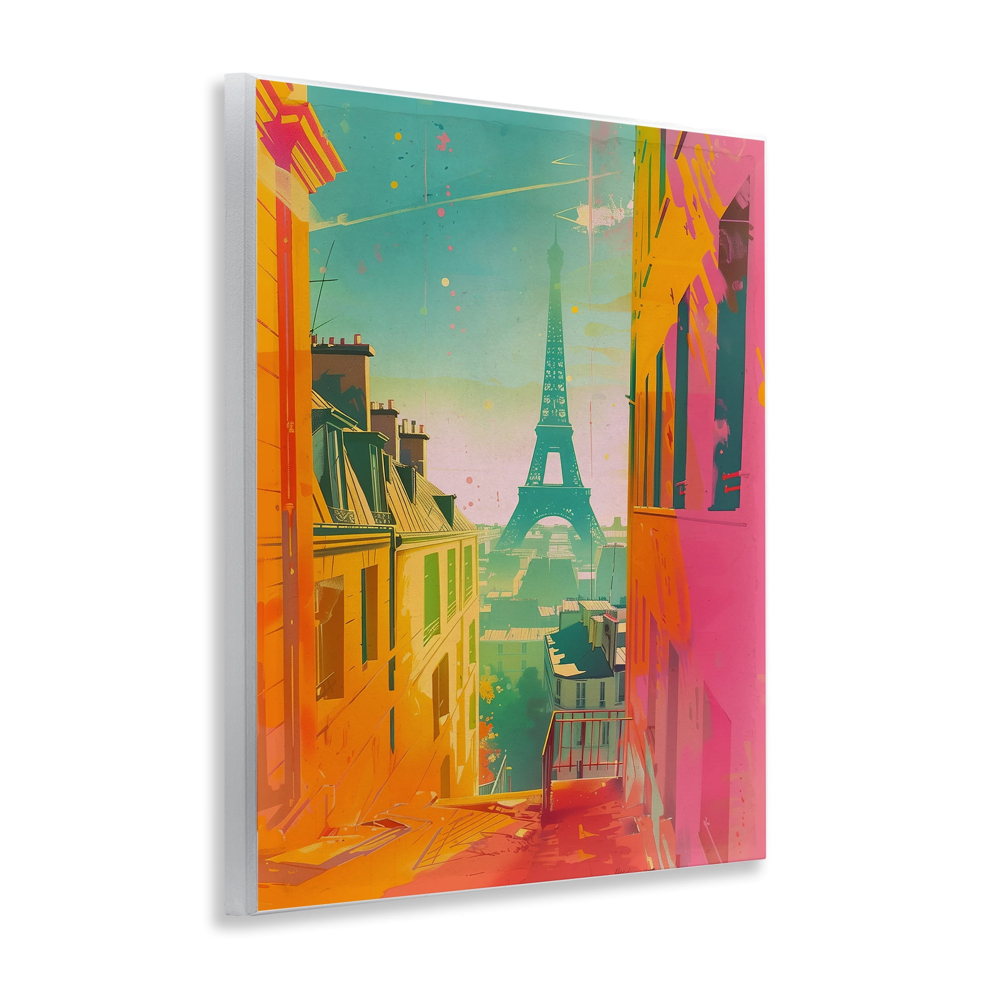Stupell Industries Modern Paris Tower Town & City Painting Unframed Art Print Wall Art, 11 x 14