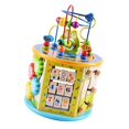 thumbnail image 1 of GUOOL 8 Function Wooden Animals Fruits Beads Metal Roller Coaster Educational Toy, 1 of 7