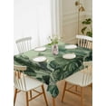 thumbnail image 2 of Palm Leaves Tropical Rectangle Tablecloth, Green Botanical Summer Green Ombre Waterproof & StainResistant Tablecloth, Washable Oil-proof Table Cover for Dining/Party/Wedding/Camping/Buffet 60x102 In, 2 of 9