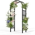 thumbnail image 7 of ZYPPP Vinyl Garden Arbor, PVC Wedding Arch for Ceremony Party, Garden Trellis for Climbing Plants Outdoor, Arch Backdrop Stand for Garden, Backyard, Lawn (Black), 7 of 7