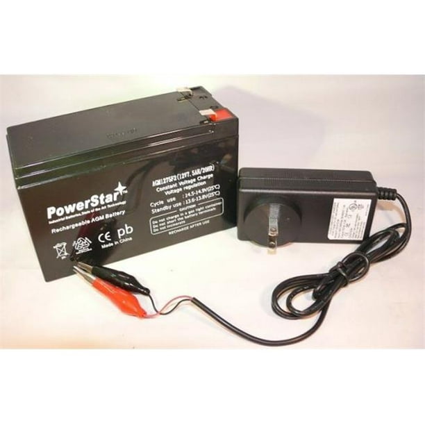 PowerStar PS12-7-F120010W Lowrance Elite 4Dsi Fish Finder 12V Battery And  Charger Combo