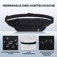 thumbnail image 7 of WATERFLY Unisex Lightweight Running Hiking Jogging Nylon Fanny Pack Waist Bag-Pure Black, 7 of 7