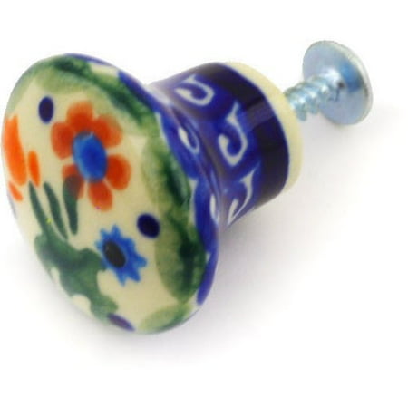 Flowers Drawer Pull Knob - Polmedia Polish Pottery Spring Flowers Knob Drawer Pull
