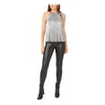 thumbnail image 3 of 28TH & PARK Womens Silver Metallic Pleated Tie Neck Lined Sleeveless Halter Evening Top XS, 3 of 4