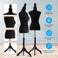 thumbnail image 3 of Maniquí Femenino Torso Busto de Espuma con Base Trípode de Madera SereneLife, Ajustable de 132 a 163 cm, Ideal para Costura, Sastrería, Exhibición de Ropa y Joyería, Diseño Ligero y Resistente, 3 of 7