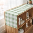 thumbnail image 6 of Green White Plaid Abstract Art Table Runner for Dining Table, Decorative Table Linen for Kitchen, Dining Room Tabletop Décor, Machine Washable, 13"x72", 6 of 9