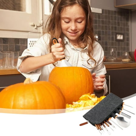 SDJMa Pumpkin Carving Kit, 11 Pcs Stainless Steel Sculpting Tools with Storage Bag for Halloween Jack-O-Lantern Making