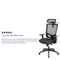 thumbnail image 5 of Flash Furniture Ergonomic Mesh Office Chair with Synchro-Tilt, Pivot Adjustable Headrest, Lumbar Support, Coat Hanger and Adjustable Arms in Black, 5 of 15
