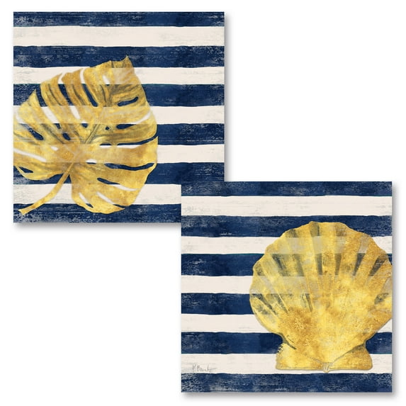 Gango Home Decor Modern Savvy Shore III & IV by Paul Brent (Printed on Paper); Two 12x12in Unframed Paper Posters