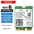 thumbnail image 3 of Tarjeta WiFi 1650i AX201NGW+Antena 2x8DB+Deflector 3000Mbps WIFI6 2.4G/5G Cnvio2 Adaptador WiFi Bluetooth 5.1 para Win10/Win11, 3 of 5