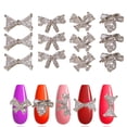 thumbnail image 1 of Juego de 12 diamantes de imitación de aleación con lazo para uñas, pajarita, cristales para uñas acrílicas, joyas, diamantes de imitación, arte de uñas, 1 of 6