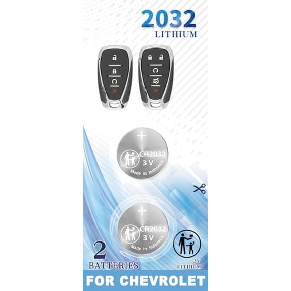 Replacement for Chevrolet Key fob Battery, OEM CR2032 Key fob Battery fits 2016-2022 Chevy Blazer Bolt Camaro Cruze Equinox Malibu Sonic Spark Trax Volt Smart Remote