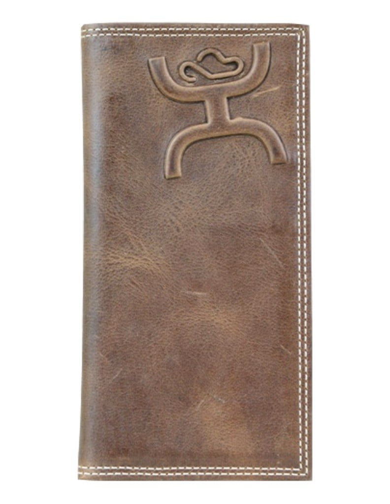 Hooey hooey men's hooey tooled logo rodeo wallet brown one size