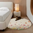 thumbnail image 3 of Round Area Rug 4 Ft, Watercolor Flowers Washable Non-Slip Circle Carpet for Living Room/Bedroom, Spring Daisy Floral Butterflly Beige Low-Profile Crawling Mats Collection Rugs for Indoor, 3 of 7
