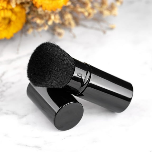 Retractable Makeup Brush Portable Face Foundation Brush With Protective Cover For Seamless Powder Buffing And Travel Cosmetics Application