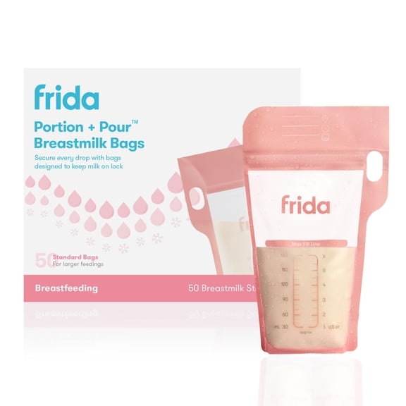 Bolsas para almacenar leche materna Frida Mom, 50 unidades, 180 ml, a prueba de fugas