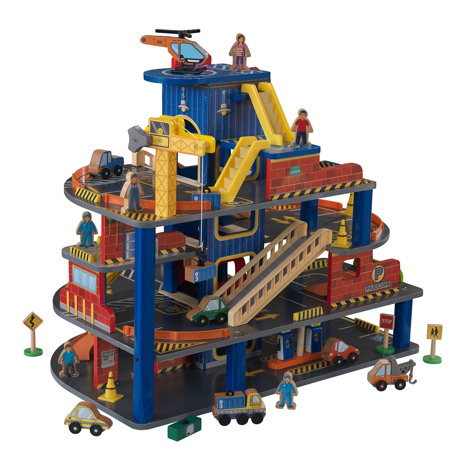 Kidkraft Deluxe 4 Level Detailed Wooden Car Garage 32 Piece Kids Kidkraft Deluxe 4 Level Detailed Wooden Car Garage 32 Piece Kids Playset 63600 Com