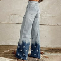 Women's Casual Pants Wide Leg Pants Women'S High Waisted Flower Patterned Pants Lightweight And Loose Casual Colorful Pants Heavyweight Pants,White Women's Casual Pants S