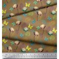 thumbnail image 4 of Soimoi Poly Georgette Fabric Tropical Leaves,Floral & Butterfly Decor Fabric Printed Yard 42 Inch Wide, 4 of 5
