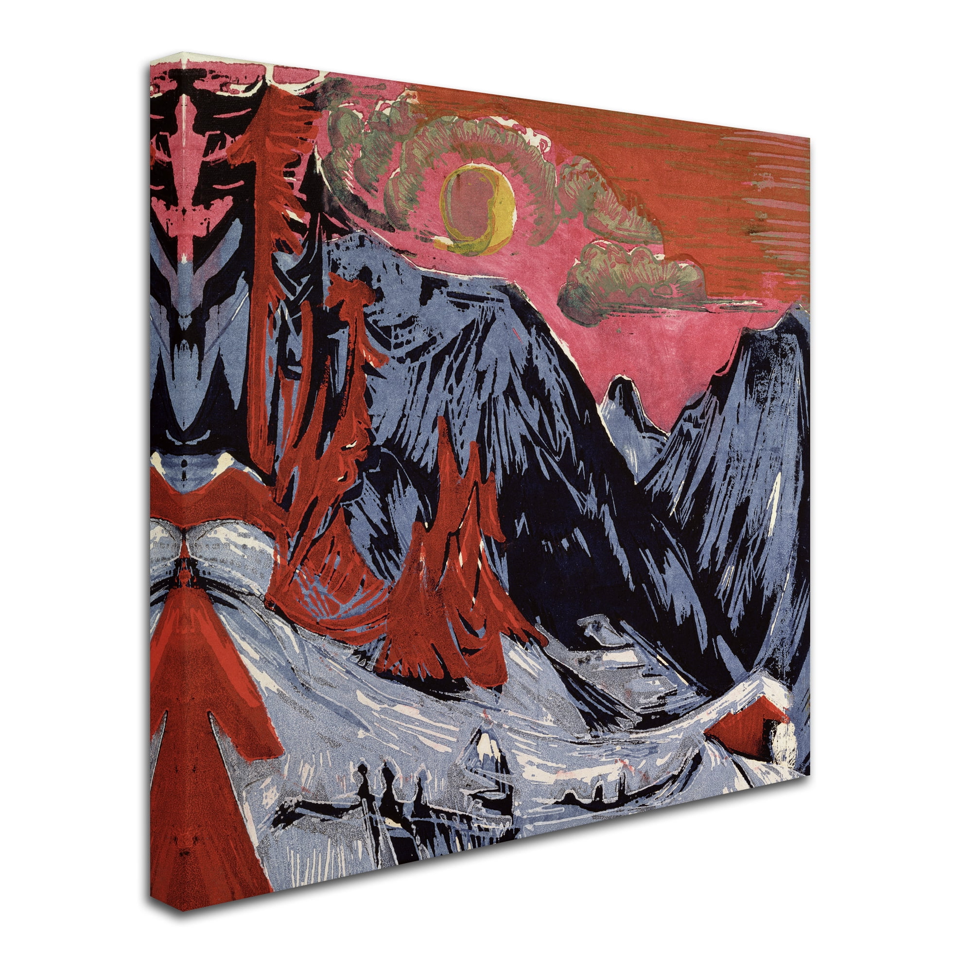 Trademark Fine Art "Mountains In Winter, 1919" Canvas Art by Ernst Kirchner