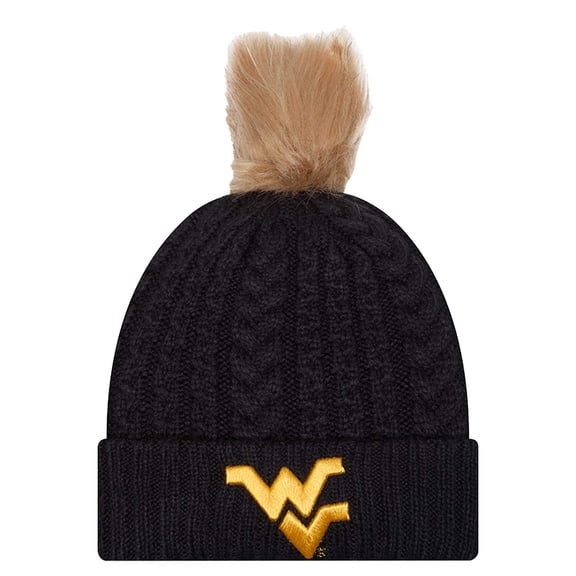 Women's New Era Navy West Virginia Mountaineers Luxury-Cuffed Knit Hat with Pom