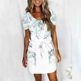 thumbnail image 2 of PuLe Summer Dress Women Summer Casual Striped Dress Short Sleeve V Sleeve Flowy Boho Dress with Pockets Beach Sun Dress Cover Ups, 2 of 5