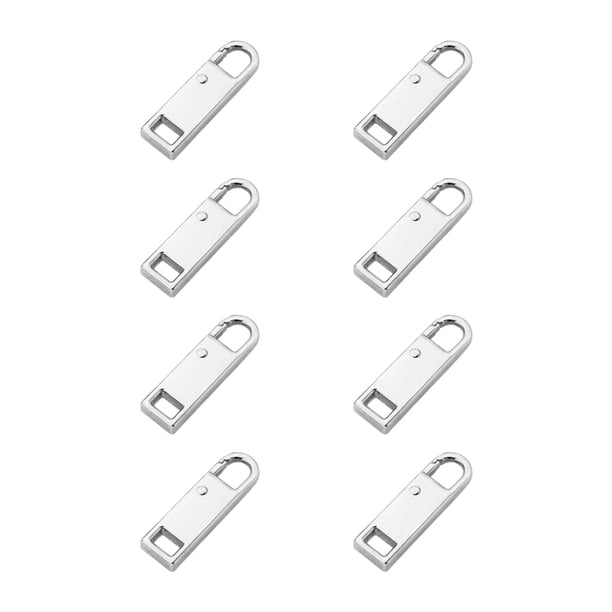 Monstrate Pestaña fijadora de cremallera de 8 piezas, tamaño pequeño profesional, colgante para tirar, decoraciones de ropa, cremalleras de Metal, Tela de costura y artesanía Plata Monstrate HA080442-01
