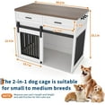 thumbnail image 3 of LIZHOUMIL 42" Wooden Dog Crate with Storage, Sliding Barn Door Pet Kennel Furniture, 3 of 7