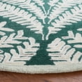 thumbnail image 3 of SAFAVIEH Capri Proinsias Leaves Wool Area Rug, Dark Green/Ivory, 5' x 5' Round, 3 of 7