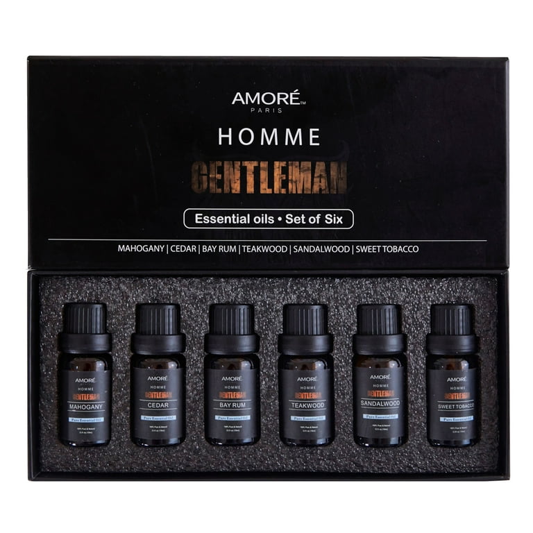 Gentlemen's Set of 6 X10ml Premium Grade Fragrance Essential Oil Gift Set