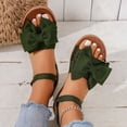 thumbnail image 3 of Rokment Womens Bow Flat Dress Sandals Beach Summer Comfortable Stylish Casual Bowknot Low Heel Open Toe Slingback Sandals for Vacation Walking E Size 9, 3 of 7
