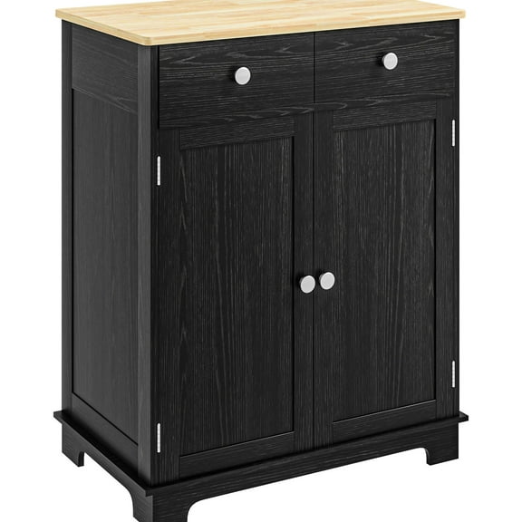 Distressed Black Appearance & 2-tier Storage / Organized Storage for Plates and Containers