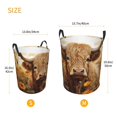 thumbnail image 3 of Balery Vintage Sunflower Cow Cesta de ropa redonda con asas, impermeable, independiente, para ropa, juguetes, dormitorio y familia-Small, 3 of 6