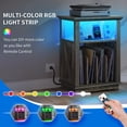 thumbnail image 3 of Dextrus End Table Nightstand with Charging Station, Record Player Stand Turntable Stand with LED Lights, Power Outlets Side Table for Living Room,Bedroom, 3 of 6