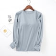 thumbnail image 5 of Trendfront Womens Long Sleeve Crop Top Crew Neck Fitted Stretch Double Layer Gym Workout Training Casual Athletic Tops, 5 of 6