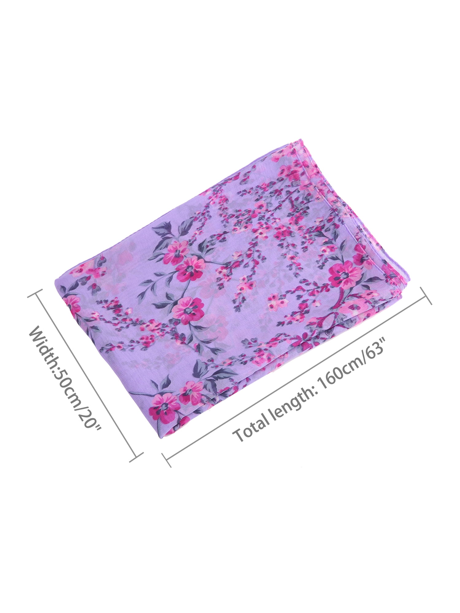 Unique Bargains Long Chiffon Shawls Beach Scarf Silk Scarf Floral Print Scarves for Women