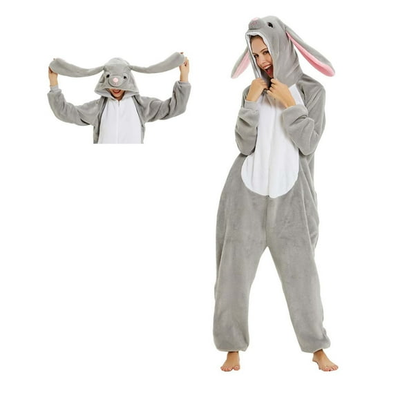 WCJM Gray Adult Pajamas Easter Animal Sleepwear