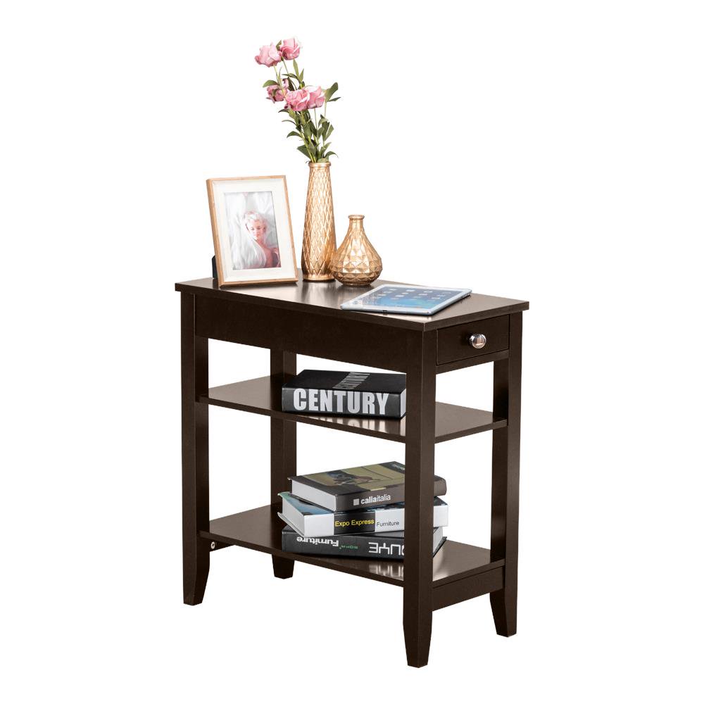Ktaxon Chair Side End Table with 2 Layers and Shelf Narrow Nightstand