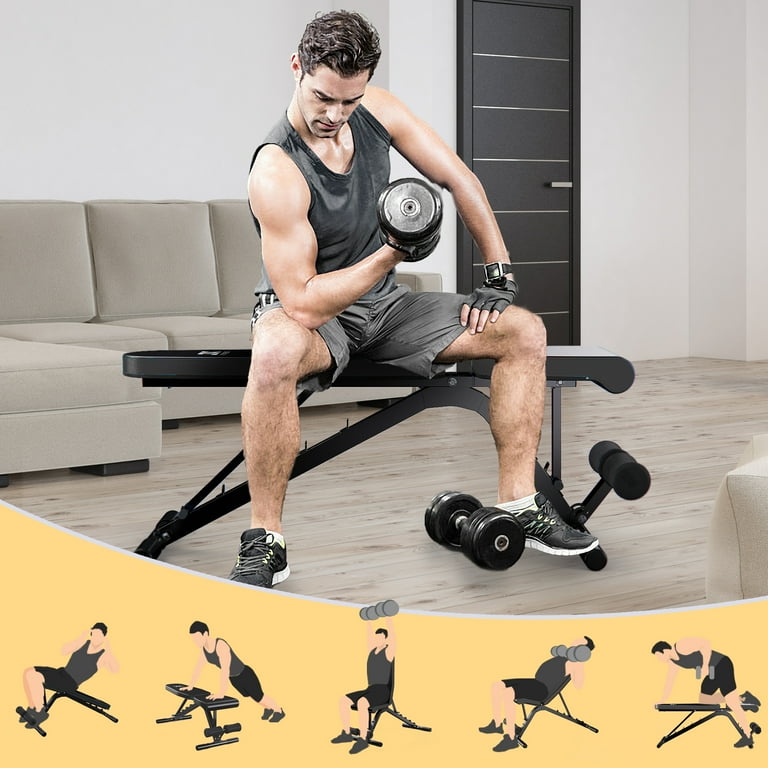 JX FITNESS Adjustable Weight Bench Strength Training Bench for Home Gym Maximum Weight 300Lbs