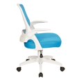 thumbnail image 2 of Scranton & Co Blue Mesh Office Chair with White Frame and Flip Arms, 2 of 4