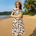 thumbnail image 4 of Vsdgher Robes Maxi Midi Décontractées Été 2025 pour Femmes, Manches Courtes Légères Col Rond Robe de Plage, 4 of 6